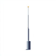 Obraz premium A sleek, modern antenna design featuring a metallic finish and a small golden tip.