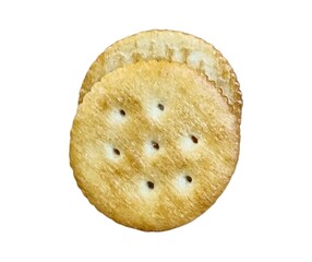 yellowish brown rounded crackers with mini holes