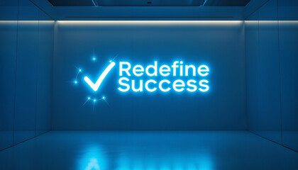 Naklejka premium Modern Redefine Success header and banner with glowing typography