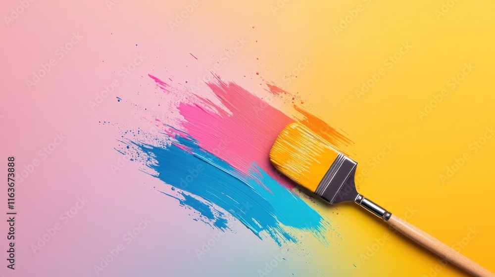 Aufkleber mesmerizing abstract composition featuring vibrant metallic brushstrokes shimmering acrylic paint sp