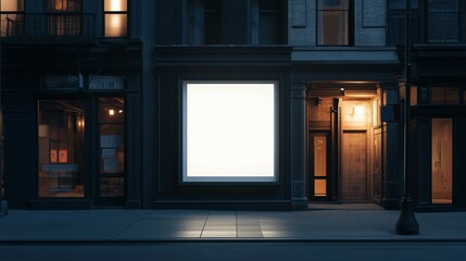 Mockup blank white circle promotion poster displayed on rooftop of coffeeshop