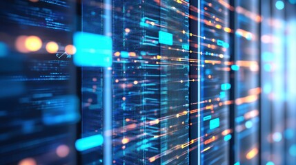 Obraz premium Futuristic Machine Learning Server Interface