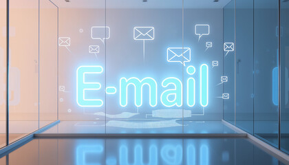 Digital E-mail header banner on a modern communication background