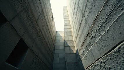 Obraz premium A Light-Filled Concrete Canyon Architectural Textures and Shadows