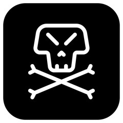 Editable danger skull vector icon. Video game, game elements. Part of a big icon set family. Perfect for web and app interfaces, presentations, infographics, etc