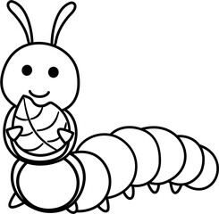 caterpillar cartoon doodle lineart