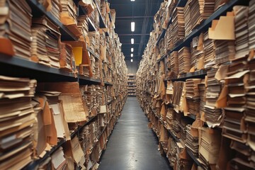 Obraz premium Piles Judicial Court Files, Generative AI