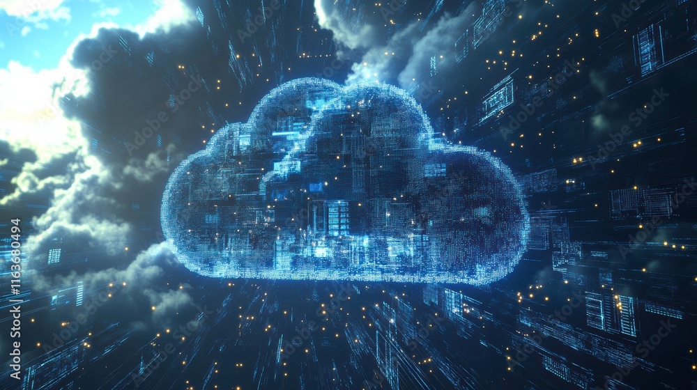 Poster interactive digital cloud visualization in ambient light