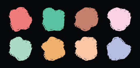 Set of colorful brush strokes, Colorful ink grunge brush strokes. Grunge paint stroke collection isolated on black background.