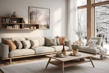 Scandinavian concept of interior design living room