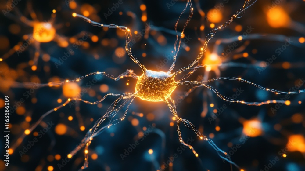 Poster neural network concept with soft lighting effects