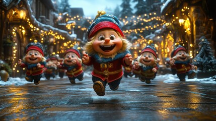 Animated Characters in Traditional Ukrainian Attire Celebrating Winter Festivities