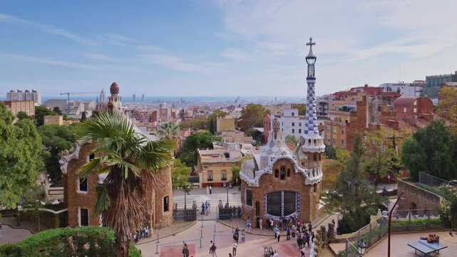 barcelona skyline shot from parc guell