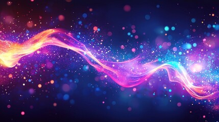 Obraz premium Cosmic Energy Flow: Abstract Art of Vibrant Nebula