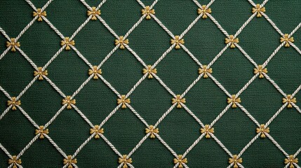 Fototapeta premium St. Patrick's Day Background Concept, Festive Green Plaid Pattern with Golden Clovers for Holiday Decor and Design Projects