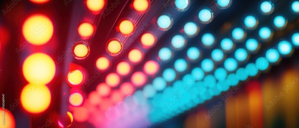 Poster abstract background with colorful bokeh lights.