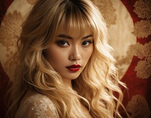 Fototapeta premium portrait of a woman with lips