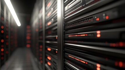 Server Room with Soft Light and Technology Upgrade