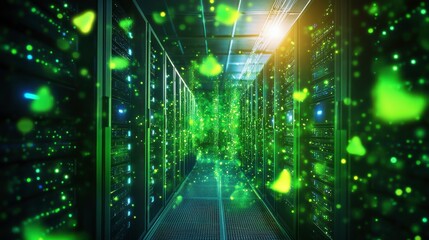 Sustainable Data Center with Eco-Friendly Visuals