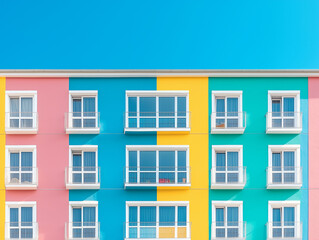 Fototapeta premium Modern colorful buildings as geometric abstract architecture