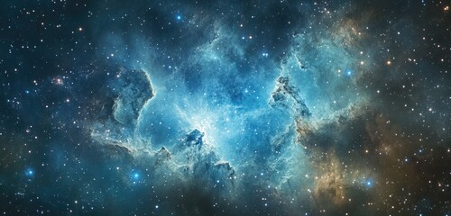 A vibrant nebula showcasing cosmic dust and stars in deep space.