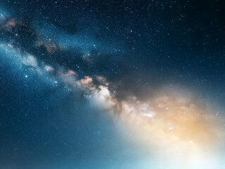 Night sky with stars sparkling on black background