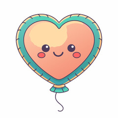 Obraz premium Joyful valentine balloon festive atmosphere digital illustration whimsical design heart-shaped concept