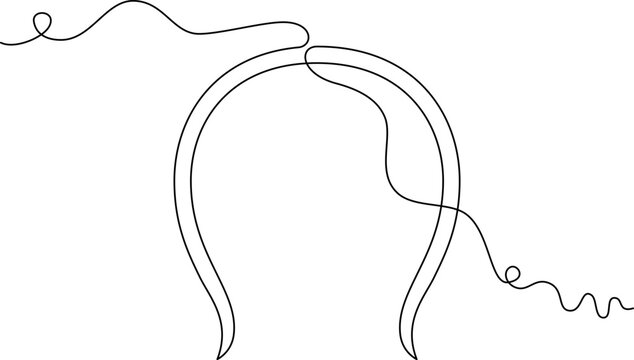 recommend clip art: one line art headband illustration. line art, one continuous line, simple, hand drawn and sketch style. for icons, symbols, signs or logos. PNG