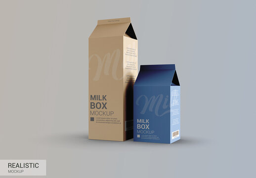 Milk Carton Box Mockup