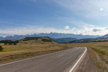 Chuisky tract (or Chuya Highway) near Kurai steppe, Altai republic, Russia