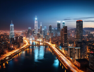 Fototapeta premium 都会の夜景