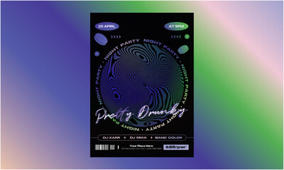 Naklejka premium Night Party Flyer