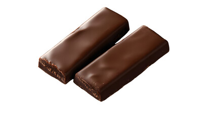 Fototapeta premium Two Dark Chocolate Bars Isolated On A White Background, PNG Transparent