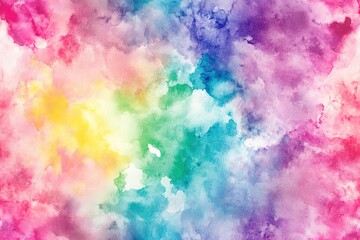 Vibrant Watercolor Wash Background with Rainbow Colors