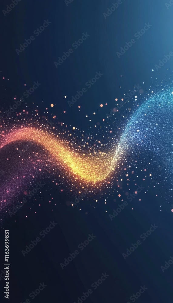 Aufkleber vibrant abstract waves and signals representing telecommunications in a depth perception style