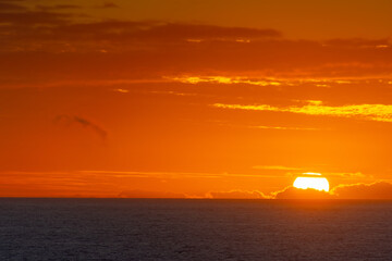 Sunset over the Atlantic above the Safi fortress in Morocco