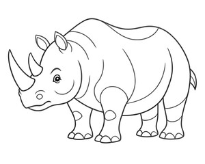 Obraz premium coloring page with rhino 