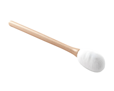 Wooden-Handled Cotton Applicator with Oval Tip Isolated On A White Background, PNG Transparent