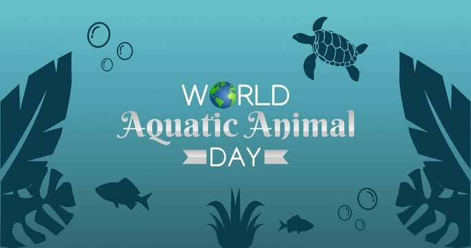 world aquatic animal day motion video, ideal for world aquatic animal day celebration