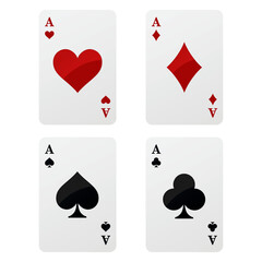 Suit deck of playing cards on white background. Vector illustration.