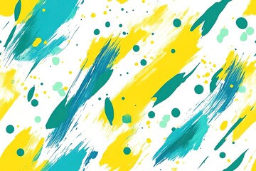 Fototapeta premium Vibrant Abstract Paint Strokes in Yellow and Teal