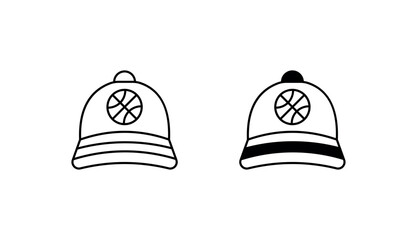 Basketball cap icon design with white background stock illustration