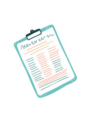 Tablet with document vector illustration