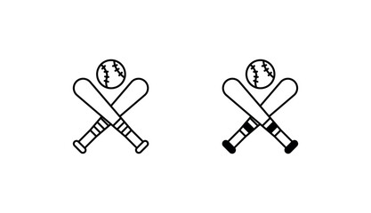 Two bats icon design with white background stock illustration
