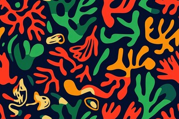 Vibrant Abstract Pattern with Organic Shapes