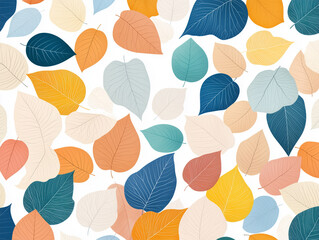 Seamless backdrop of veined colorful leaves