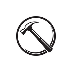 hammer silhouette vector clip art logo