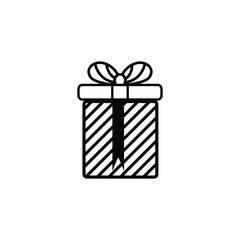Customer gift isolated icon, client gift box vector symbol with editable stroke. Present gift box, Christmas gift icon.