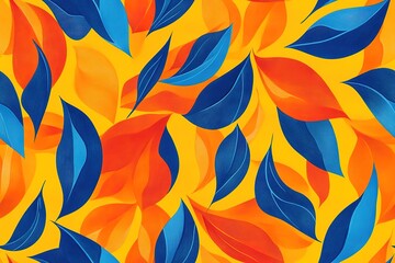 Fototapeta premium Vibrant Abstract Leaf Pattern on a Sunny Yellow Background