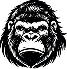 Obraz premium Gorilla vector black silhouette cricut design for T-shirt